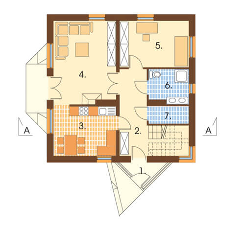 Projekt domu DM-5591 - rzut