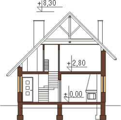 Projekt domu L-6130 - przekrój