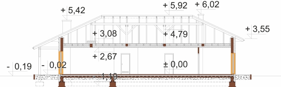 Projekt domu DM-6851. - przekrój