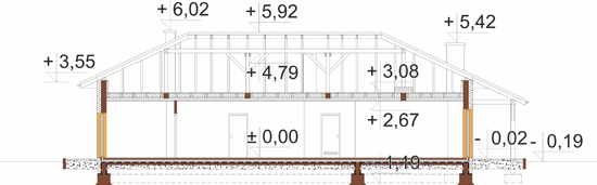 Projekt domu L-6851 - przekrój