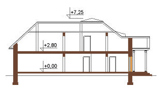 Projekt domu L-6133 - przekrój