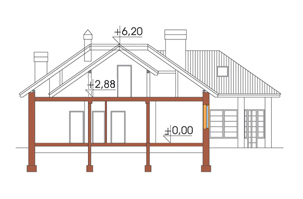 Projekt domu L-6136 - przekrój
