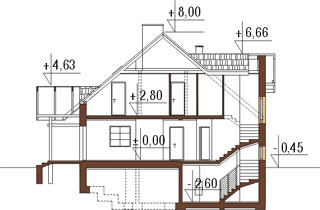Projekt domu L-6137 - przekrój