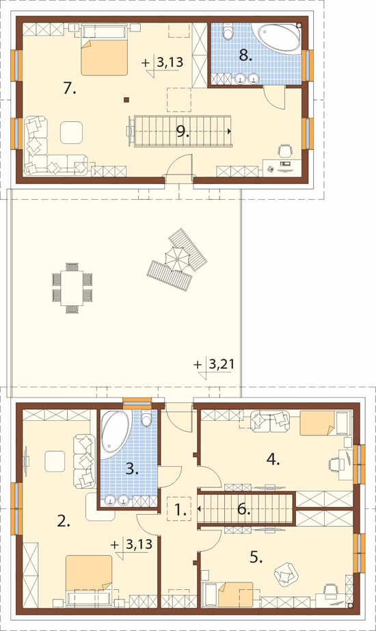 Projekt domu DM-6853. - rzut