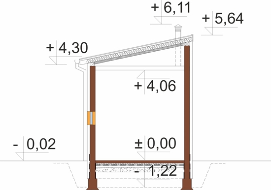 Projekt ZG-111H. - przekrój