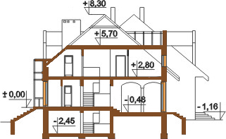 Projekt domu L-6146 - przekrój