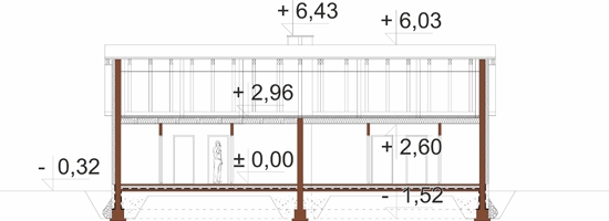 Projekt domu DM-6639 BPC. - przekrój