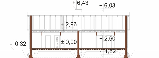 Projekt domu DM-6639 BPC - przekrój