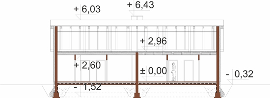 Projekt domu L-6639 BPC. - przekrój