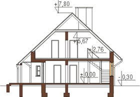 Projekt domu L-6149 - przekrój