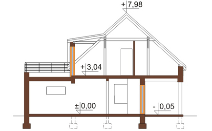 Projekt domu L-6151 - przekrój