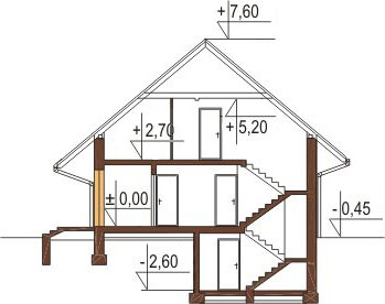 Projekt domu L-6156 - przekrój