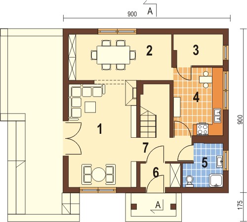 Projekt domu DM-5597 - rzut