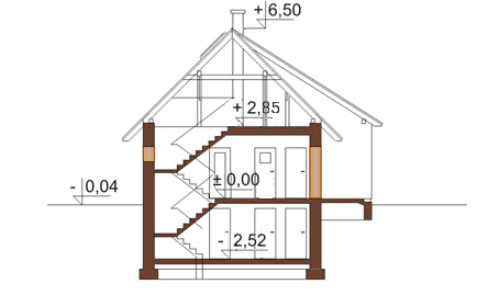 Projekt domu L-6165 - przekrój