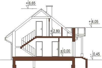 Projekt domu L-6168 - przekrój