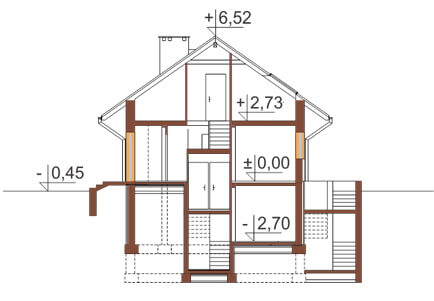 Projekt domu L-6169 - przekrój