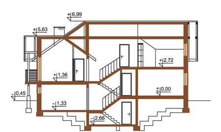 Projekt domu L-6171 - przekrój