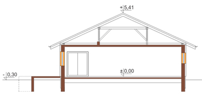 Projekt domu L-6176 - przekrój