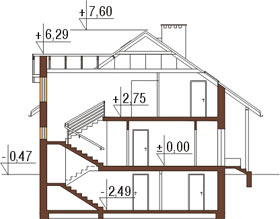 Projekt domu L-6177 - przekrój