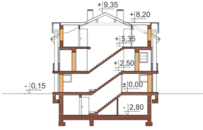 Projekt domu L-6179 - przekrój