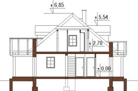 Projekt domu L-6187 - przekrój