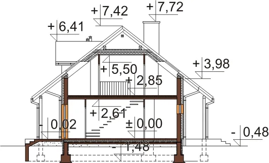 Projekt domu DM-6684 B - przekrój