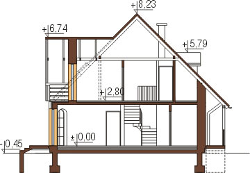 Projekt domu DM-6006 - przekrój