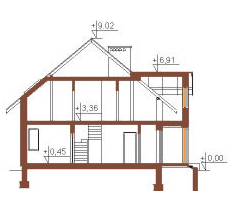 Projekt domu DM-6016 - przekrój