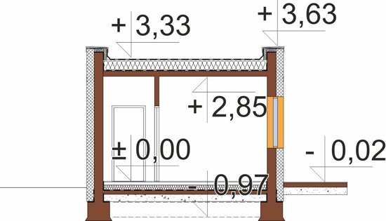 Projekt domu DM-6882. - przekrój