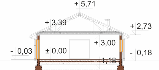 Projekt domu DM-6887. - przekrój