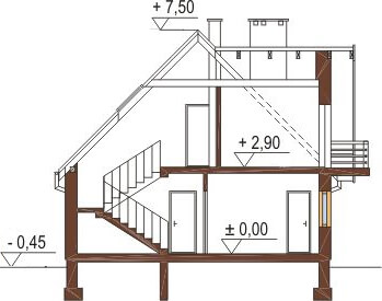 Projekt domu L-6216 - przekrój