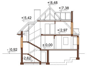 Projekt domu L-6219 - przekrój