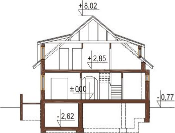 Projekt domu L-6221 - przekrój
