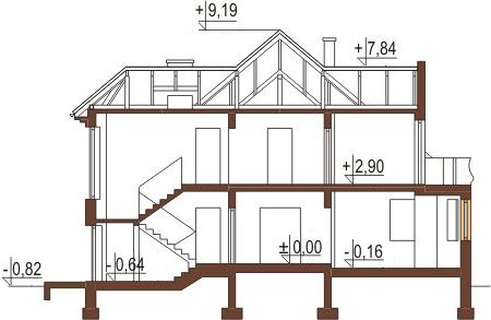 Projekt domu L-6222 - przekrój