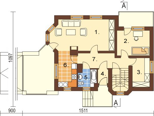 Projekt domu L-6224 - rzut