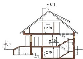 Projekt domu L-6225 - przekrój