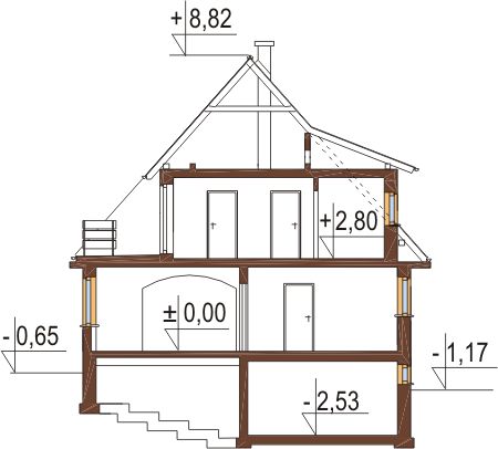 Projekt domu L-6226 - przekrój
