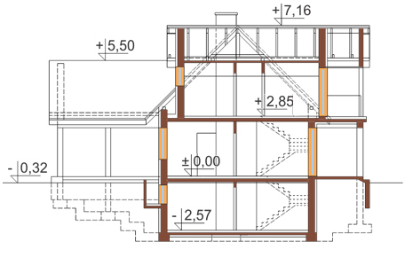 Projekt domu L-6229 - przekrój