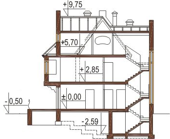 Projekt domu L-6239 - przekrój