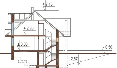 Projekt domu L-6241 - przekrój