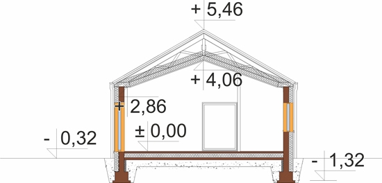 Projekt domu DM-6890. - przekrój