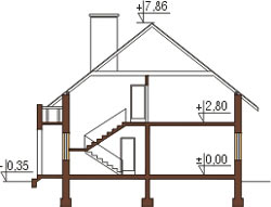 Projekt domu DM-6028 - przekrój