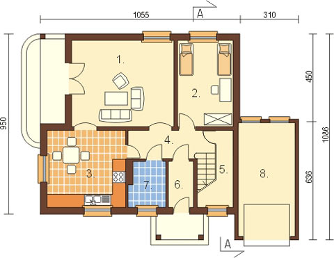 Projekt domu DM-6028 - rzut