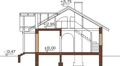 Projekt domu L-6255 - przekrój