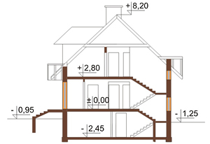 Projekt domu DM-6029 - przekrój