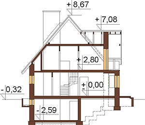 Projekt domu L-6271 - przekrój