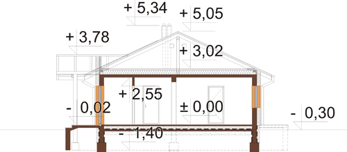 Projekt domu L-6306 - przekrój