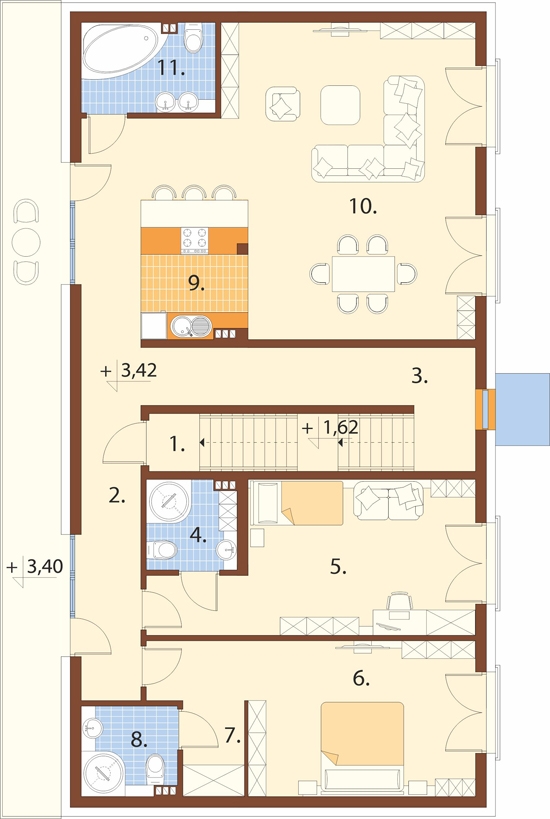 Projekt domu DM-6896. - rzut