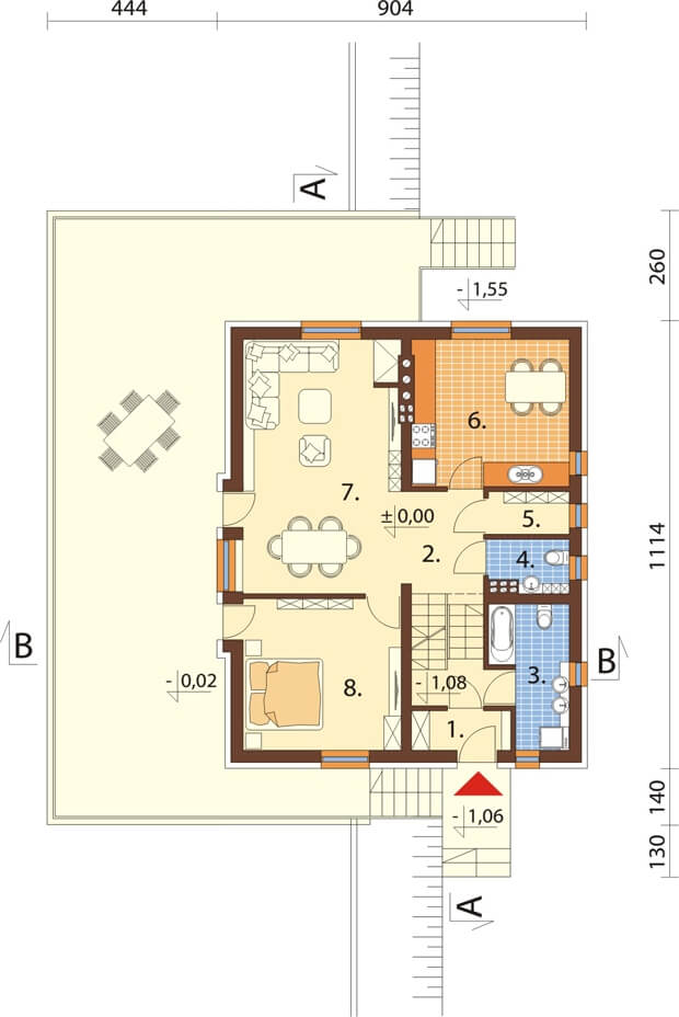 Projekt domu DM-6031 - rzut