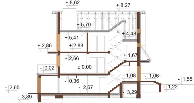 Projekt domu DM-6031 - przekrój